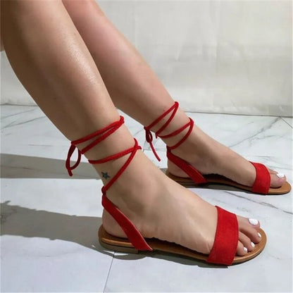 antmvs  Summer Shoes For Women Sandals Fashion Straps Ladies Pen Toe Shoes Woman Round Toe Flat Casual Sandal Outside Female Sandalias