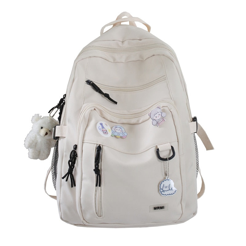 Antmvs Antmvs  Harajuku Cute School Bag For Girls Multi Pocket Waterproof Nylon Women Backpack Fashion Travel Backbags Large Capacity Bookbags