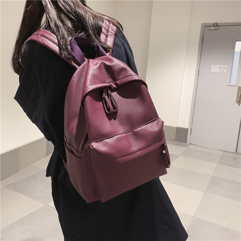 Antmvs Antmvs  Fashion Backpack High Quality PU Leather Women's Backpack For Teenage Girls School Shoulder Bag Bagpack Mochila backpack