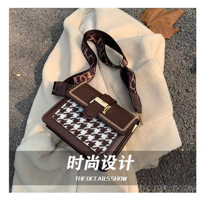 Antmvs Antmvs Bag Women New Shoulder Collocation Retro Wide  Strap Crossbody Small Square