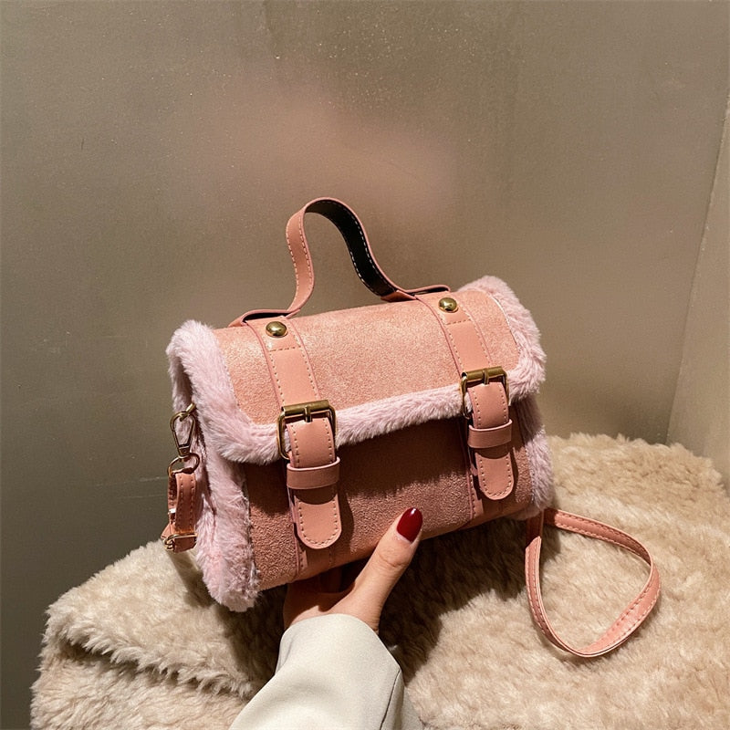 Antmvs Antmvs  Lambskin Patchwork Small Bag -  New Trendy Fashion Handbag Stylish and Trendy Single Shoulder Crossbody Small Square Bag