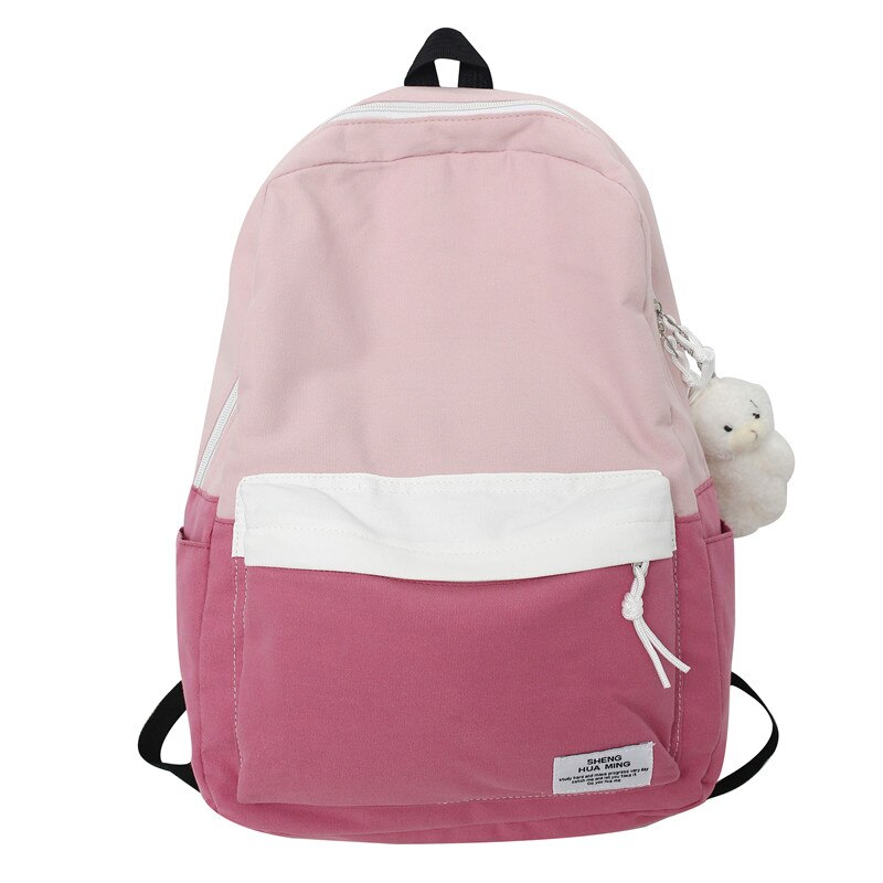 Antmvs Antmvs  Cute Nylon Women Backpack Solid Color Female Student Schoolbag For Teenage Girl Travel Shoulder Bags School Bagpack