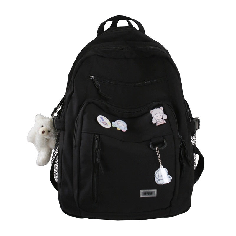Antmvs Antmvs  Harajuku Cute School Bag For Girls Multi Pocket Waterproof Nylon Women Backpack Fashion Travel Backbags Large Capacity Bookbags