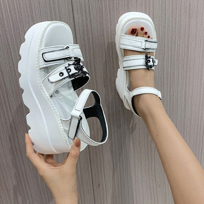 antmvs  Women's Platform Sandals Fashion Punk Gothic Wedge Sandals Women Platform Casual Woman High Heels Sandales Femmes Été