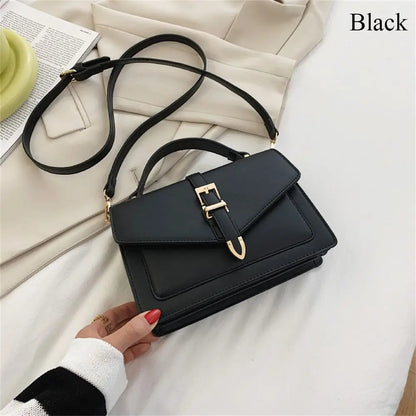 Antmvs Antmvs - Solid Color Messenger Shoulder Bag Portable PU Leather Handbag Crossbody Bag Women Ladies