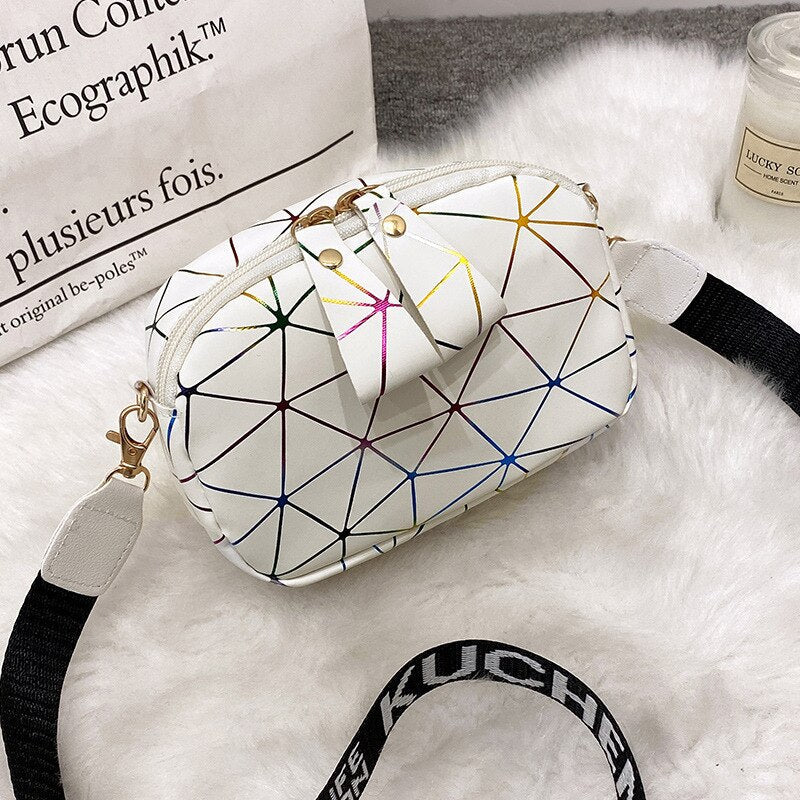 Antmvs Antmvs  Geometric Pattern Women Shoulder Bag Solid Color PU Leather Crossbody Bag Fashion Handbag And Purses Shopping Cell Phone Bag