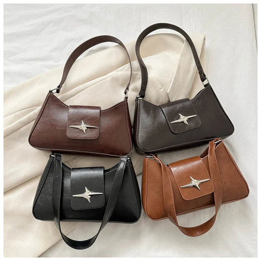 Antmvs Antmvs - Vintage Pu Leather Shoulder Bags For Women  Classic Y2k Small Purse Luxury Brand Female Handbags Daily Ladies Underarm Bag