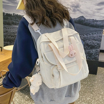 Antmvs Antmvs  Women's Nylon Backpack Candy Color Waterproof School Bag Teen Girls Contrast Color Shoulder Bag Women's Backpack Mochila