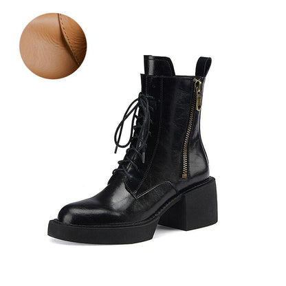 Antmvs  Winter Women Shoes Patent Leather Women Boots Platform Shoes Chunky Boots Women Solid Women Shoes High Heel Boots For Women