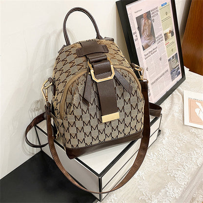 Antmvs Antmvs  Classic Knitting Letter Women Small Backpack Designer Luxury School Bag for Teenager Girls PU Leather Rucksack Shoulder Sac New