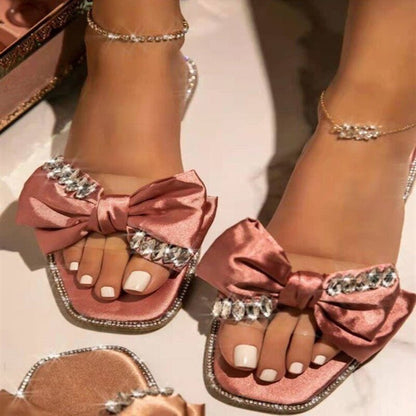 Antmvs  Summer Women Flat Slippers Butterfly Rhinestones Woman Slides Sandals Female Open Toe Shoes Casual Slipper Chaussure Femme