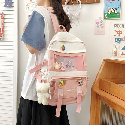 Antmvs Antmvs   New Style School Bag Fashion Colored Primary School Backpack Large Capacity Girls Cartoon Backpack School Backpack