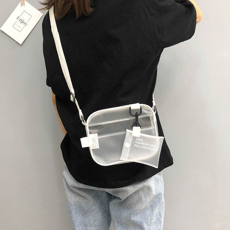 Antmvs Antmvs Jelly Small Phone Bags With Card Holder Wide Straps Flap Causual PVC Transparent Clear Woman Crossbody Bags Shoulder Bag Handbag