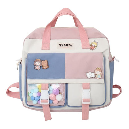 Antmvs Antmvs  Contrast Color Korean Style Women's Backpack Women's Bag  Trend Multifunctional Schoolgirl's Nylon Fabric School Bag Kawaii