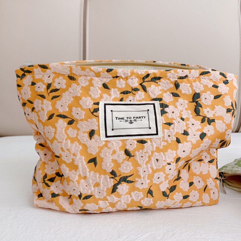 Antmvs Antmvs Large Capacity Travel Makeup Bag Skincare Bag Toiletry Organizer Makeup Pouch Clutch Fashion Simple Floral Jacquard Cosmetic Bag