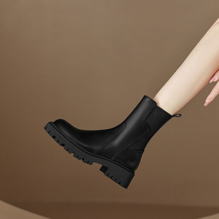 Antmvs  New Autumn Winter Chimney Boots Chelsea Boots Women Shoes Round Toe Boots Casual Chunky Platform Boots For Women Botines