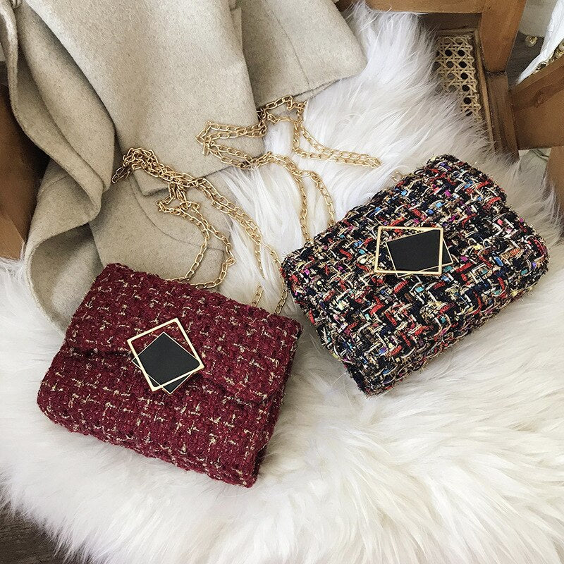 Antmvs Antmvs  Female High Quality Shoulder Messenger Bags Autumn and Winter Style Red Pink Square Bag Elegant Ladies Shopping Purse