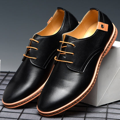 antmvs  Men Leather Shoes  Spring Fashion Round Toe Tooling Single Shoes Male Large Size Comfortable Breathable Casual Leather Shoes