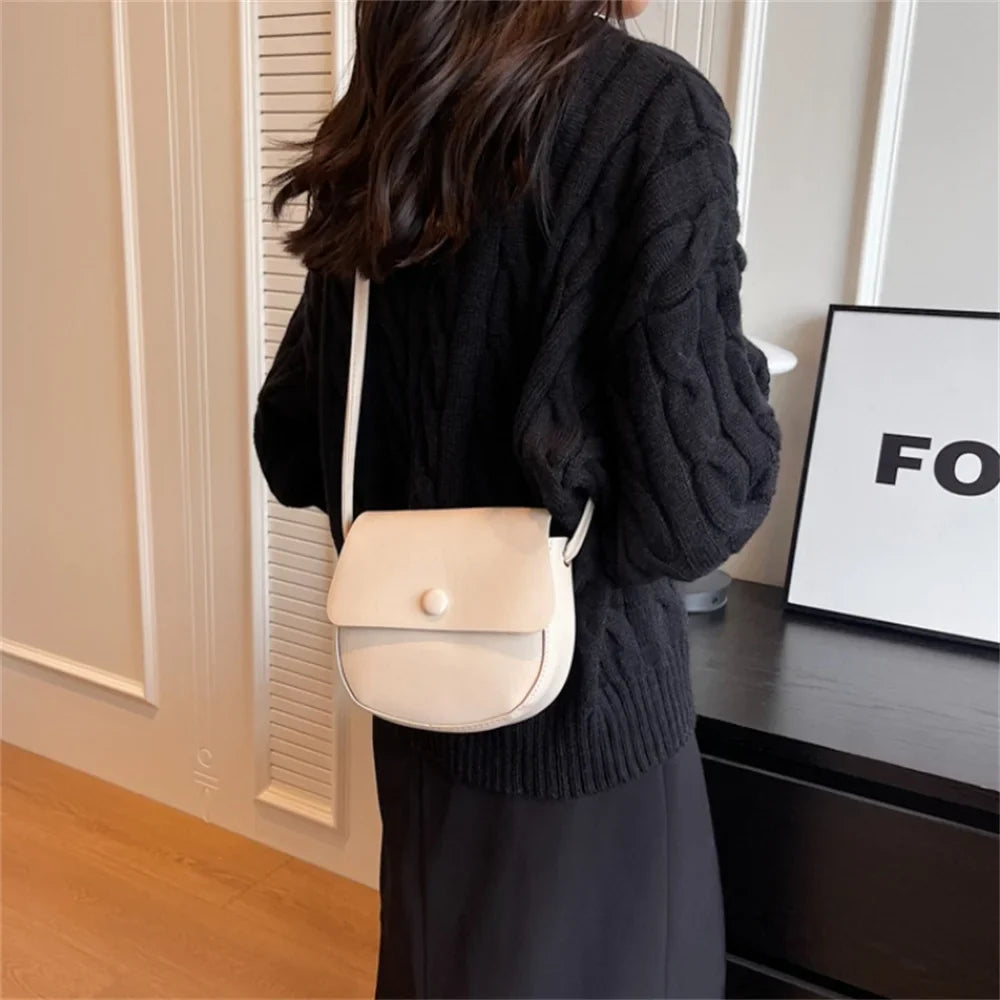 Antmvs Antmvs - Fashion Women Pu Leather Crossbody Bagsimple Solid Color Flap Messenger Bag Designer Handbag Pouch Lady Shoulder Bag Clutchpurse