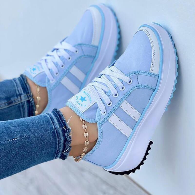 Antmvs   Summer Platform Women's Canvas Sneakers Casual Running Walking Ladies Shoes Flat Platform Round Toe Increasing Footwear