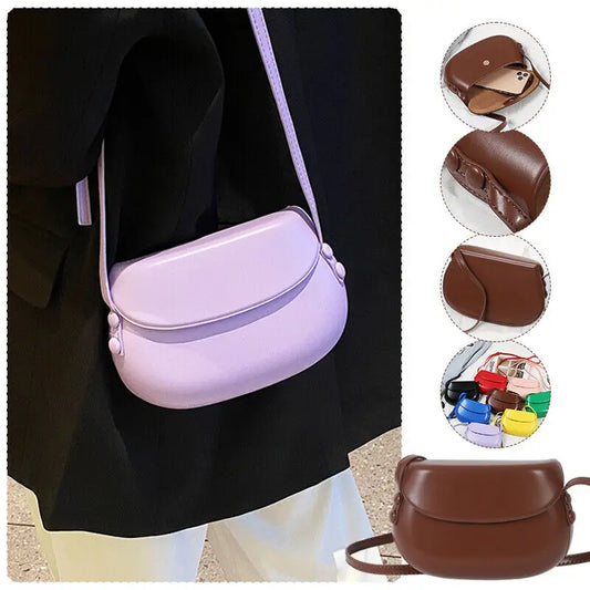 Antmvs Antmvs - Fashion Pu Leather Saddle Armpit Bags Chain Crossbody Bag Ladies Vintage Underarm Handbags Shoulder Bag Flap Messenger Pouch