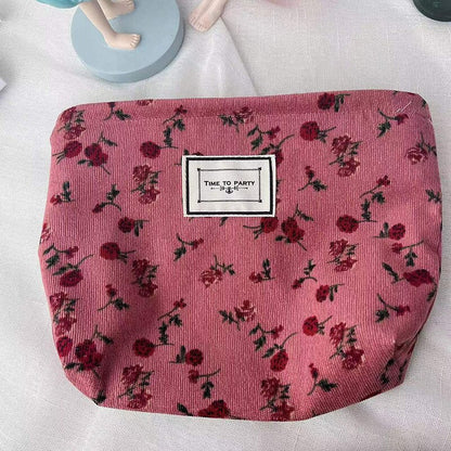 Antmvs Antmvs Large Capacity Travel Makeup Bag Skincare Bag Toiletry Organizer Makeup Pouch Clutch Fashion Simple Floral Jacquard Cosmetic Bag