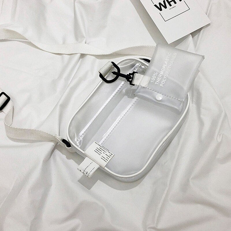 Antmvs Antmvs Jelly Small Phone Bags With Card Holder Wide Straps Flap Causual PVC Transparent Clear Woman Crossbody Bags Shoulder Bag Handbag