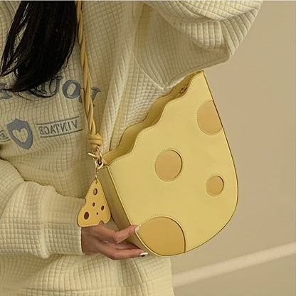 Antmvs Graduation Gift Fashion Lovely Cheese Shape Women Shoulder Bag Yellow Pu Leather Girls Underarm Bags Female High Quality Cute Purse Handbags