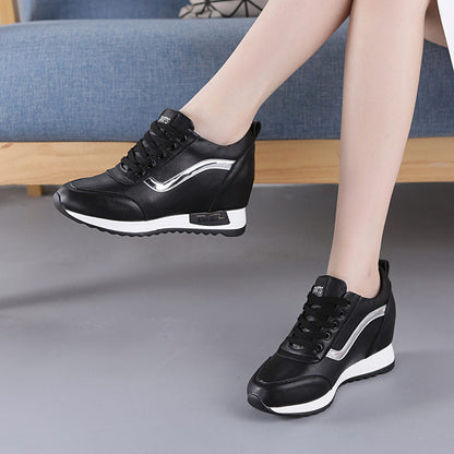 antmvs  Microfiber Leather Women Casual Shoes 7Cm Platform Wedge Women Fashion Sneakers Winter Autumn Air Mesh Women Summer Shoes