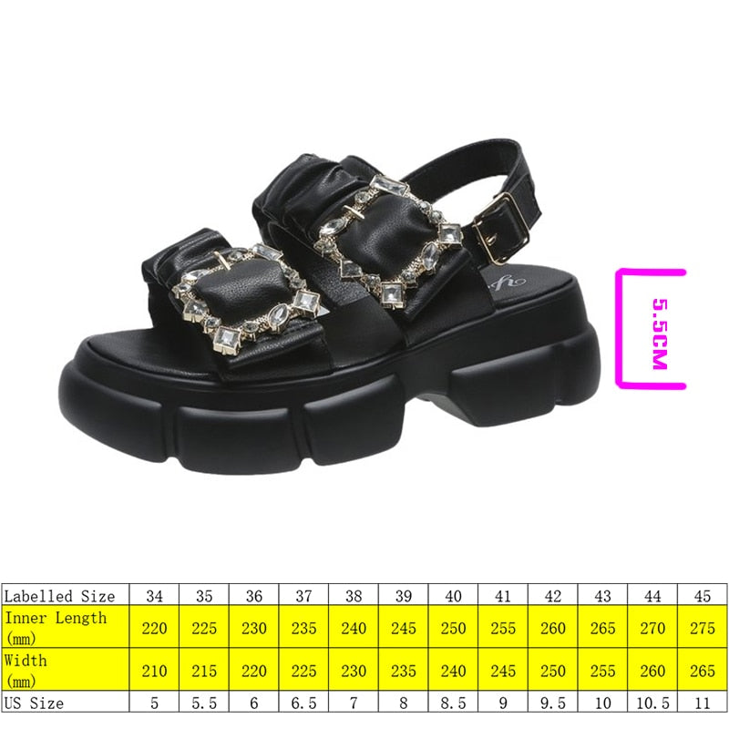 antmvs  5.5Cm Platform Women Summer Shoes Platform Heel Chunky Beach Sandals Women  Comfortable Soft Leather Slippers Sandalea