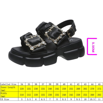 antmvs  5.5Cm Platform Women Summer Shoes Platform Heel Chunky Beach Sandals Women  Comfortable Soft Leather Slippers Sandalea