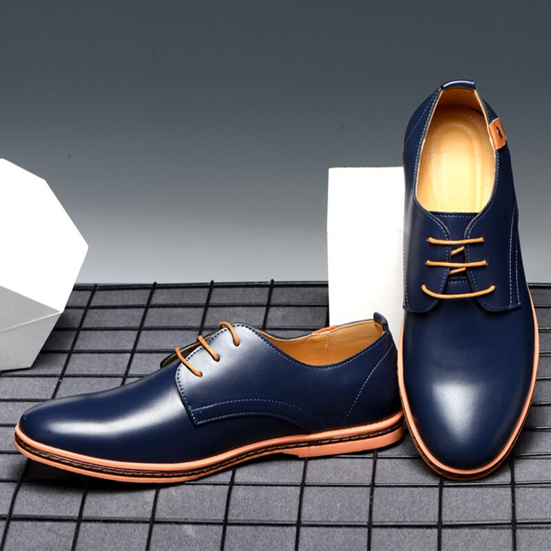 antmvs  Men Leather Shoes  Spring Fashion Round Toe Tooling Single Shoes Male Large Size Comfortable Breathable Casual Leather Shoes