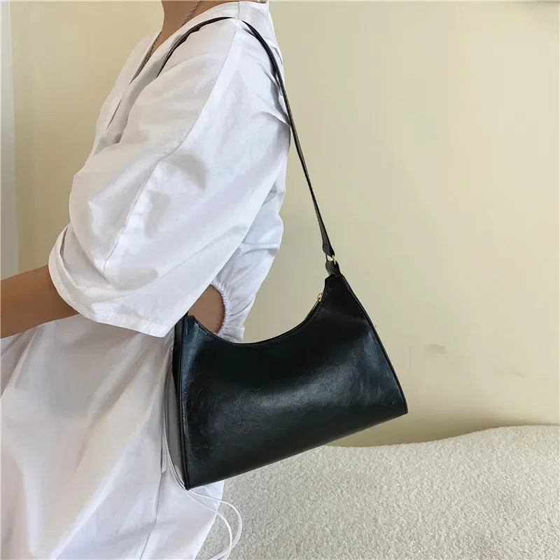 Antmvs Antmvs -  New Fashion Casual Underarm Bag Fashion Network Red Retro Crescent Bag Simple Solid Crossbody Bag Urban Women's Handbag