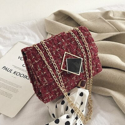 Antmvs Antmvs  Female High Quality Shoulder Messenger Bags Autumn and Winter Style Red Pink Square Bag Elegant Ladies Shopping Purse