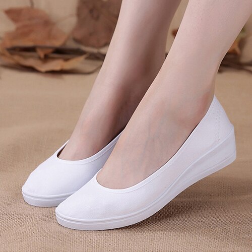 Antmvs  Women Canvas Loafers  New Woman Casual Vulcanized Ladies White Shoes Women's Fashion Wedges Female Comfortable Footwear