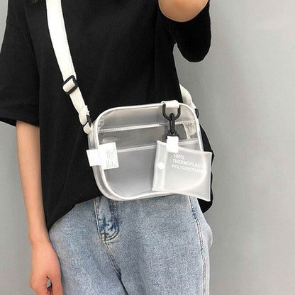 Antmvs Antmvs Jelly Small Phone Bags With Card Holder Wide Straps Flap Causual PVC Transparent Clear Woman Crossbody Bags Shoulder Bag Handbag