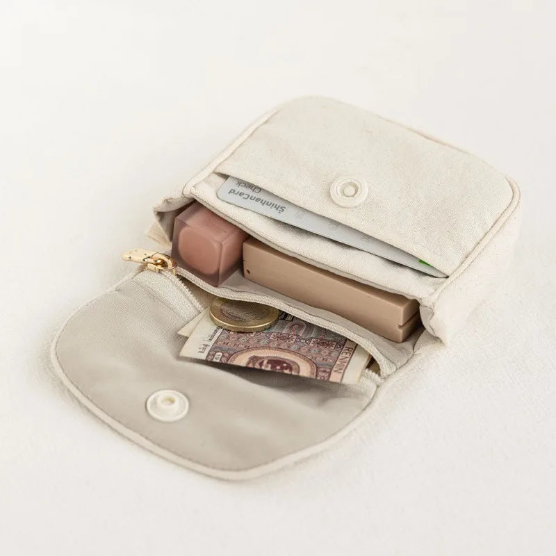 Antmvs Antmvs - Portable Coin Purse New Solid Color Mini Cash Wallet Lightweight Cotton Headphone Bag Women Key Pouch Travel Card Holder