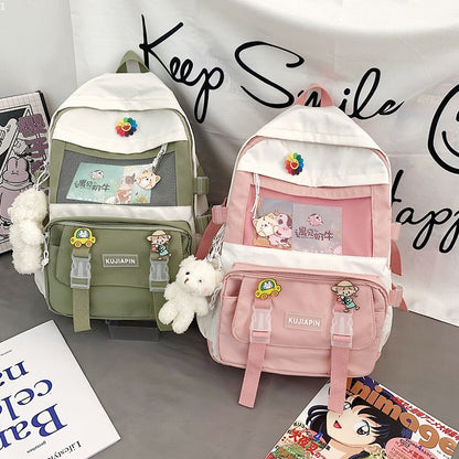 Antmvs Antmvs   New Style School Bag Fashion Colored Primary School Backpack Large Capacity Girls Cartoon Backpack School Backpack