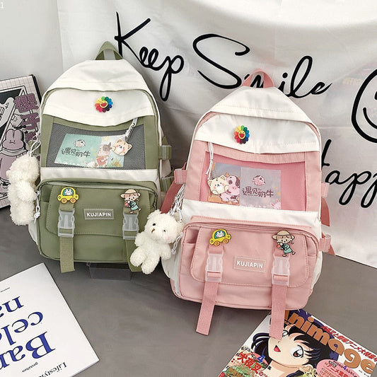 Antmvs Antmvs   New Style School Bag Fashion Colored Primary School Backpack Large Capacity Girls Cartoon Backpack School Backpack