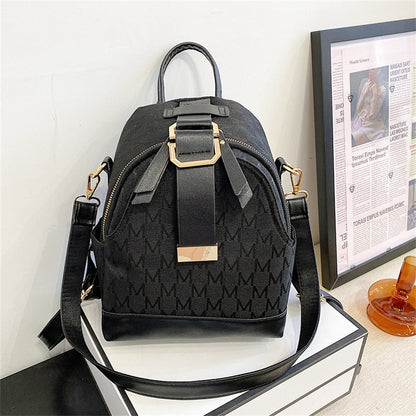 Antmvs Antmvs  Classic Knitting Letter Women Small Backpack Designer Luxury School Bag for Teenager Girls PU Leather Rucksack Shoulder Sac New