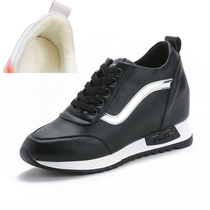 antmvs  Microfiber Leather Women Casual Shoes 7Cm Platform Wedge Women Fashion Sneakers Winter Autumn Air Mesh Women Summer Shoes