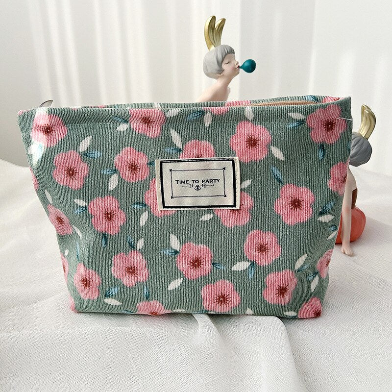 Antmvs Antmvs Large Capacity Travel Makeup Bag Skincare Bag Toiletry Organizer Makeup Pouch Clutch Fashion Simple Floral Jacquard Cosmetic Bag