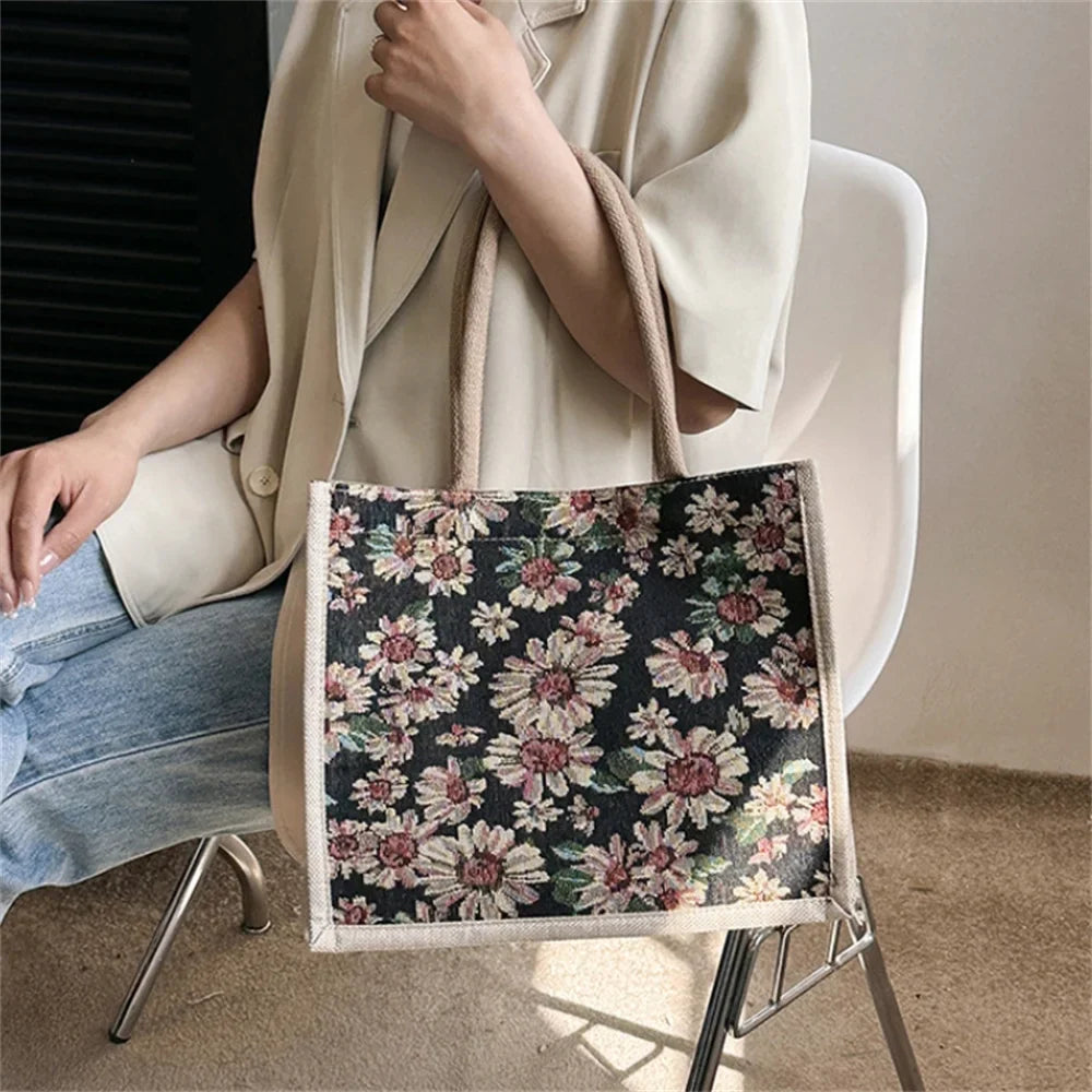 Antmvs Antmvs - Literary Large Capacity Cotton Linen Women'S Bag New Fashion Work Commuting Underarm Bag Shoulder Bag Casual Handbag