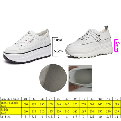 antmvs  Genuine Leather 8Cm Dad Shoes Chunky Sneakers Platform Heel Wedge Women Winter Shoes Vulcanized Sneakers Tenis De Mujer