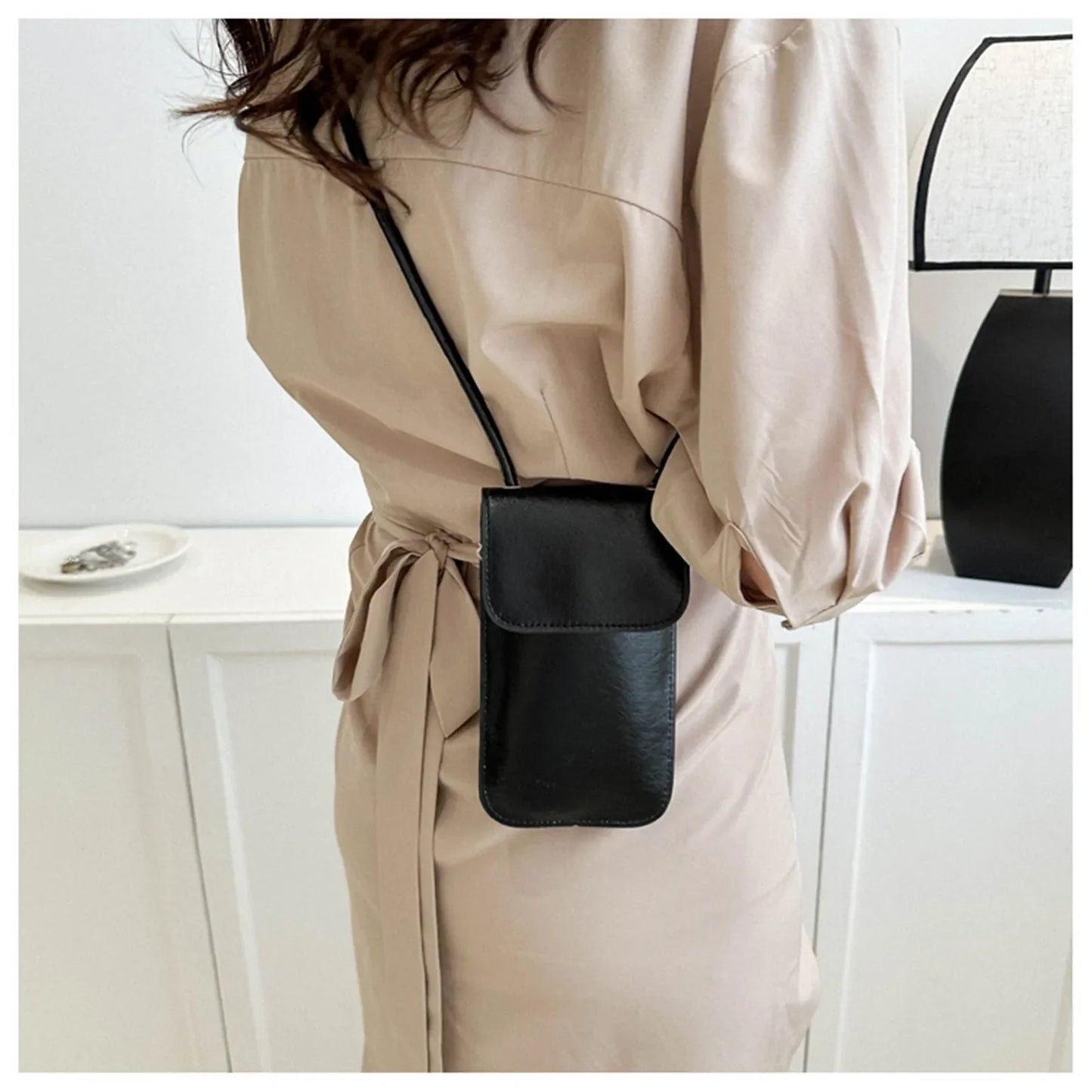 Antmvs Antmvs - New Women Bag Leather Wallets Solid Color Shoulder Bag Cell Phone Purse Lady Crossbody Handbag Female Money Bags Messenger Pouch