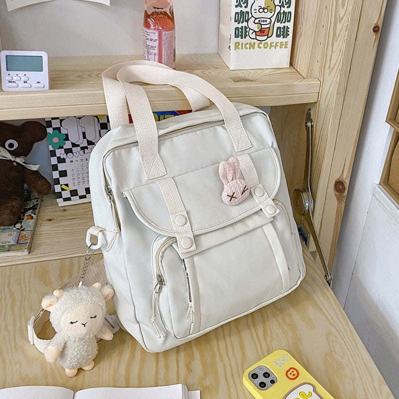 Antmvs Antmvs  Women's Nylon Backpack Candy Color Waterproof School Bag Teen Girls Contrast Color Shoulder Bag Women's Backpack Mochila