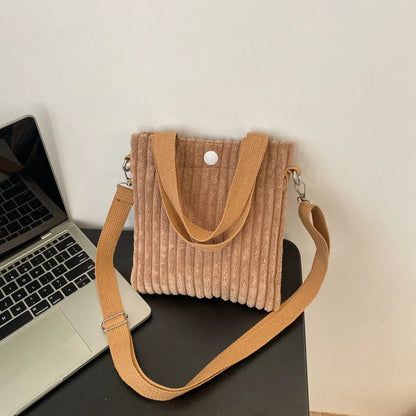 Antmvs Antmvs - Mini Tote Bag Women Corduroy Zipper Shoulder Bag Spring Summer New Fashion Handbag Single Shoulder Bag Crossbody Small