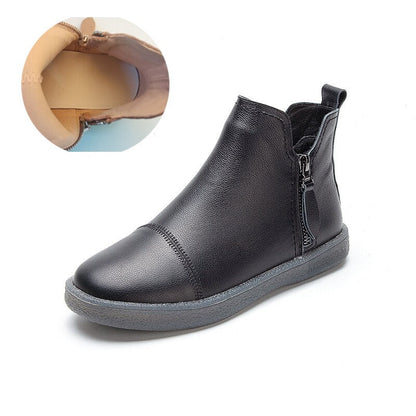 Antmvs  Fujin Spring Genuine Leather Cow Women Ankle Boots Waterproof Slip On Super Comfortable Booties Autumn Winter Shoes Non Slip