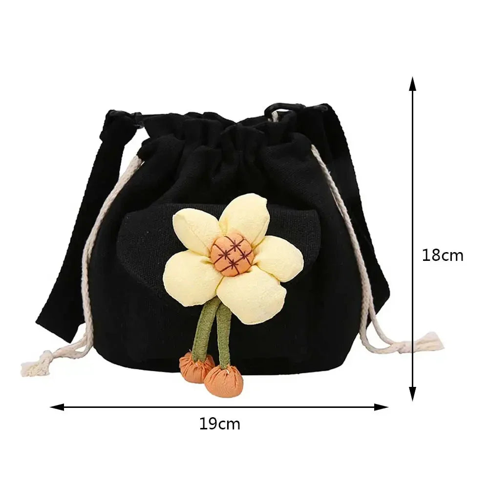 Antmvs Antmvs - Women'S Bag Drawstring Crossbody Bag For Girls Cute Canvas Bucket Shoulder Bag Fashion Handbag Messenger Bag For Travel Vacation