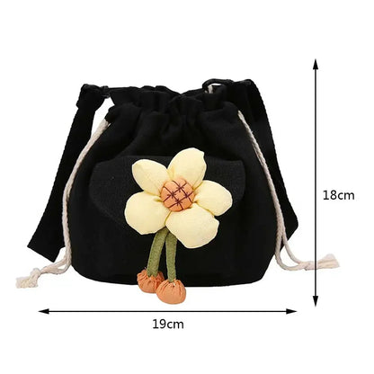 Antmvs Antmvs - Women'S Bag Drawstring Crossbody Bag For Girls Cute Canvas Bucket Shoulder Bag Fashion Handbag Messenger Bag For Travel Vacation